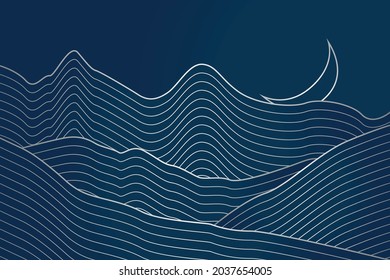 Picture with mountains and moon