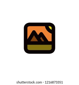 picture with mountains vector icon