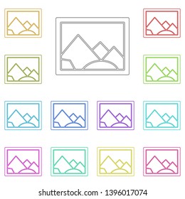 picture multi color icon. Simple thin line, outline vector of web icons for UI and UX, website or mobile application