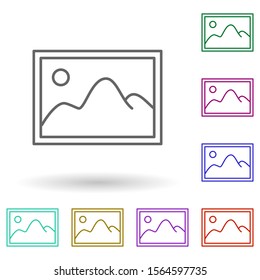 Picture multi color icon. Simple thin line, outline vector of media, press icons for ui and ux, website or mobile application