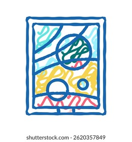 picture museum exhibit doodle icon sketch vector. picture museum exhibit sign. isolated symbol illustration