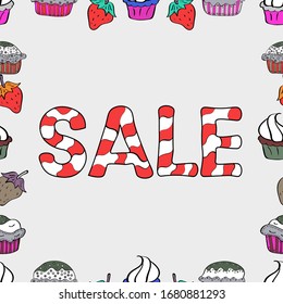 Picture in neutral, red and white colors. Seamless pattern. Giveaway banner for summer contests in social media. Template for print design, banner, poster, flyer, ad. Vector.