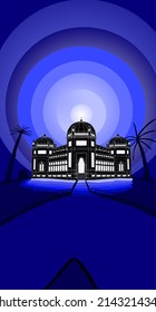 picture of the night atmosphere at the mosque