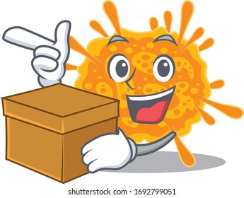 An picture of nobecovirus cartoon design concept holding a box