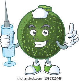 Picture of Nurse gem squash cartoon style holding syringe