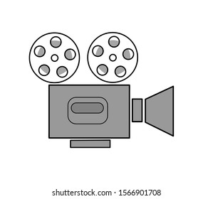 Picture of an old camcorder. vector illustration.