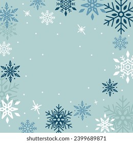 una foto sobre el tema de Año Nuevo y Navidad, copos de nieve, invierno. ilustración vectorial