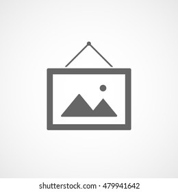 Picture On Wall Flat Icon On White Background
