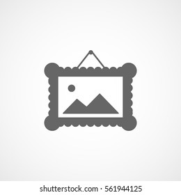 Picture On Wall Flat Icon On White Background