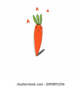 picture of an orange carrot with the letter a as a symbol that carrots contain vitamin A