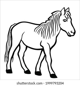 Picture of outline horse for coloring