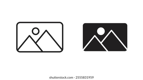 Picture outlined and solid icon vector collection.