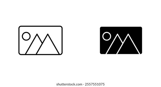 Picture outlined and solid icon vector collection.
