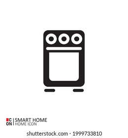 Picture of oven. Vector image of smart home interface icon.