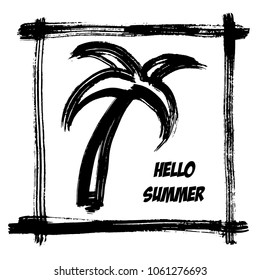 Picture of a palm tree. Silhouette of a palm tree. vector illustration