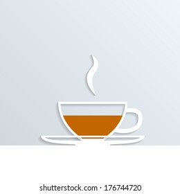 picture of paper tea cup with tea, vector eps 10 illustration