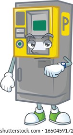 A picture of parking ticket machine on a waiting gesture