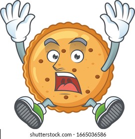 A picture of peanut butter cookies cartoon design with shocking gesture