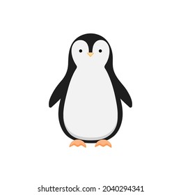 a picture of a penguin on a white isolated background. cute character black and white penguin, winter bird