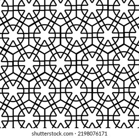 La imagen es un patrón periódico. Contiene hexagonal, circular y malla.