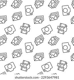 Picture and Photo Camera Seamless Pattern for Printing and Wrapping 