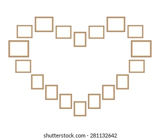 Picture photo frames vector, heart shape