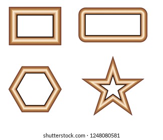 Picture photo frames vector luxury vintage design in different shapes