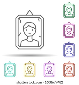 Picture, photo, man, frame multi color style icon. Simple thin line, outline vector of dia de muertos icons for ui and ux, website or mobile application