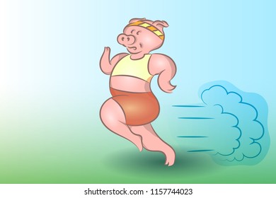 the picture with the pig