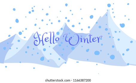 Picture of pink and blue mountains on white background vector illustration 