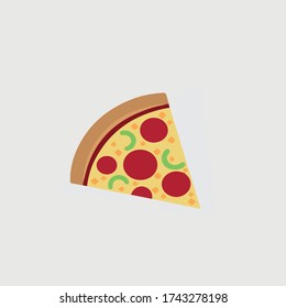 Picture of pizza slice isolated on white background