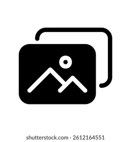 Picture Placeholder Graphic with Landscape Scene and Overlapping Frames