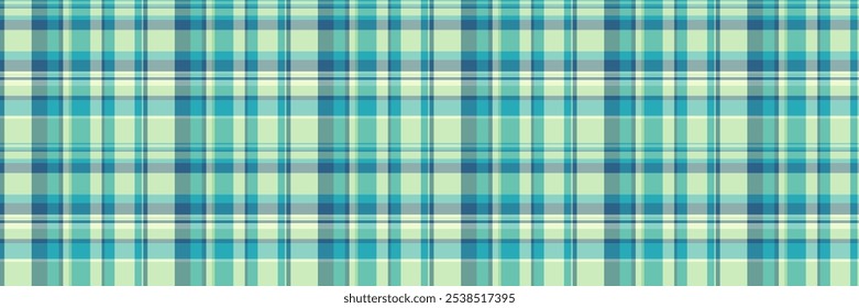 Fundo de textura de xadrez da imagem, padrão de jarda têxtil sem costura. Vetor de tecido de cor tartan check-in azul-petróleo e ciano paleta de cores.