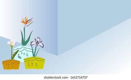 
Picture of plant pot set, decorate the place, building, beautiful