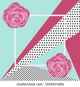 Picture poster banner futuristic illustration. Background of geometric shapes and textures. The strips on the diagonal dots.