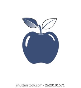 Una imagen de una manzana púrpura con un estilo de diseño plano