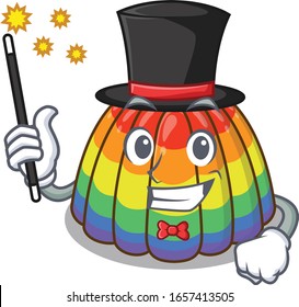 A picture of rainbow jelly performance as a Magician