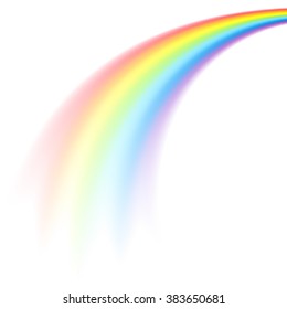 The picture of rainbow in perspective isolated on white background
