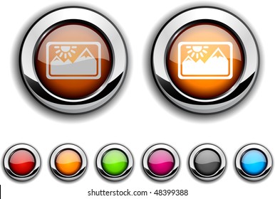 Picture realistic buttons. Vector illustration.