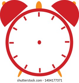 Imagen de un reloj despertador rojo, vector, dibujo a color o ilustración. 
