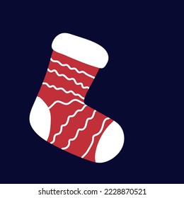 Picture of red brush painted Christmas sock for Christmas gifts