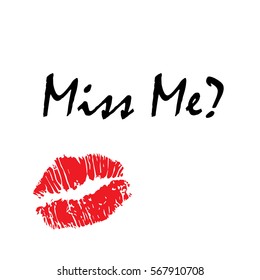 Picture of red lips text - Miss me?