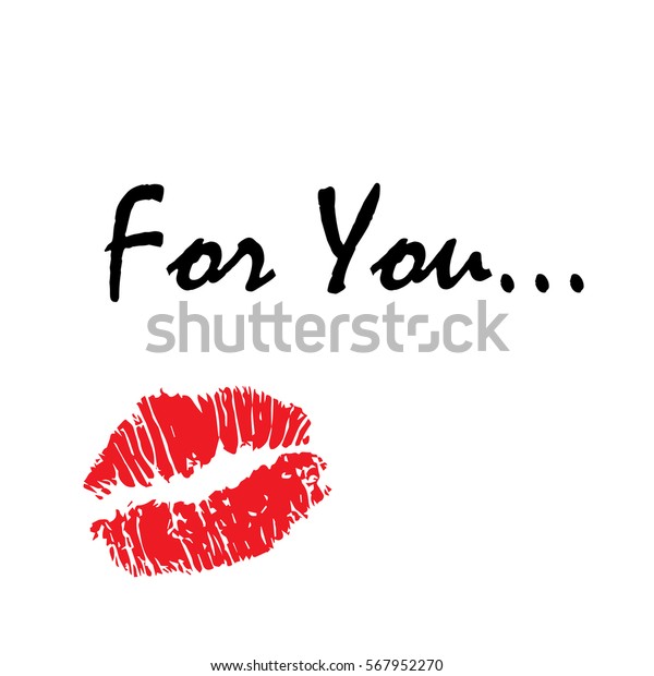 Picture Red Lips Text You Stock Vector (Royalty Free) 567952270
