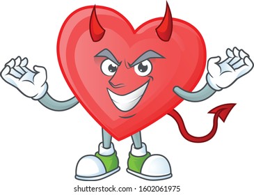 Picture of red love as a Devil cartoon mascot