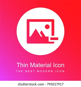 Picture red and pink gradient material white icon minimal design
