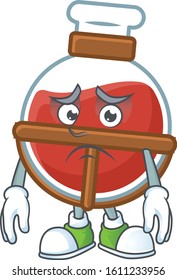 A picture of red potion showing afraid look face