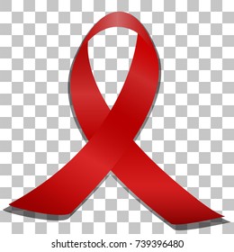 Picture of a red ribbon on a transparent background