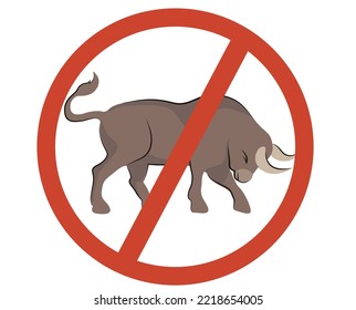 The picture refers to both the cryptocurrency market and the stubborn calves of the zodiac sign. stock vector flat illustration isolated on white background