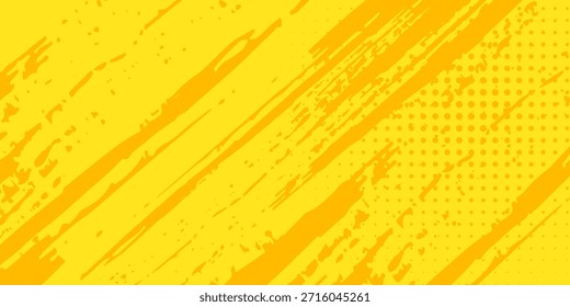 Imagen Retro cómic fondo amarillo raster gradiente medio tono Arte vectorial de stock