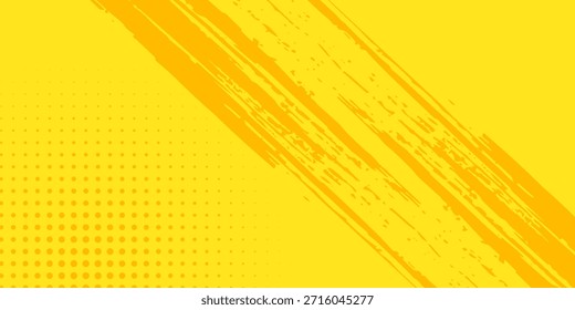 Imagen Retro cómic fondo amarillo raster gradiente medio tono Arte vectorial de stock